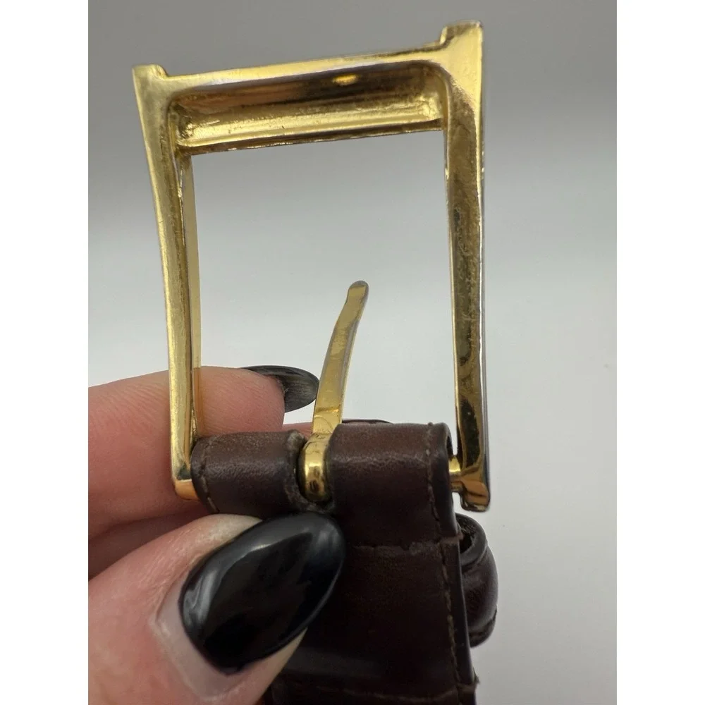 Polo Ralph Lauren Classic Brown Leather Belt Gold Buckle Leather Sz‎ 40